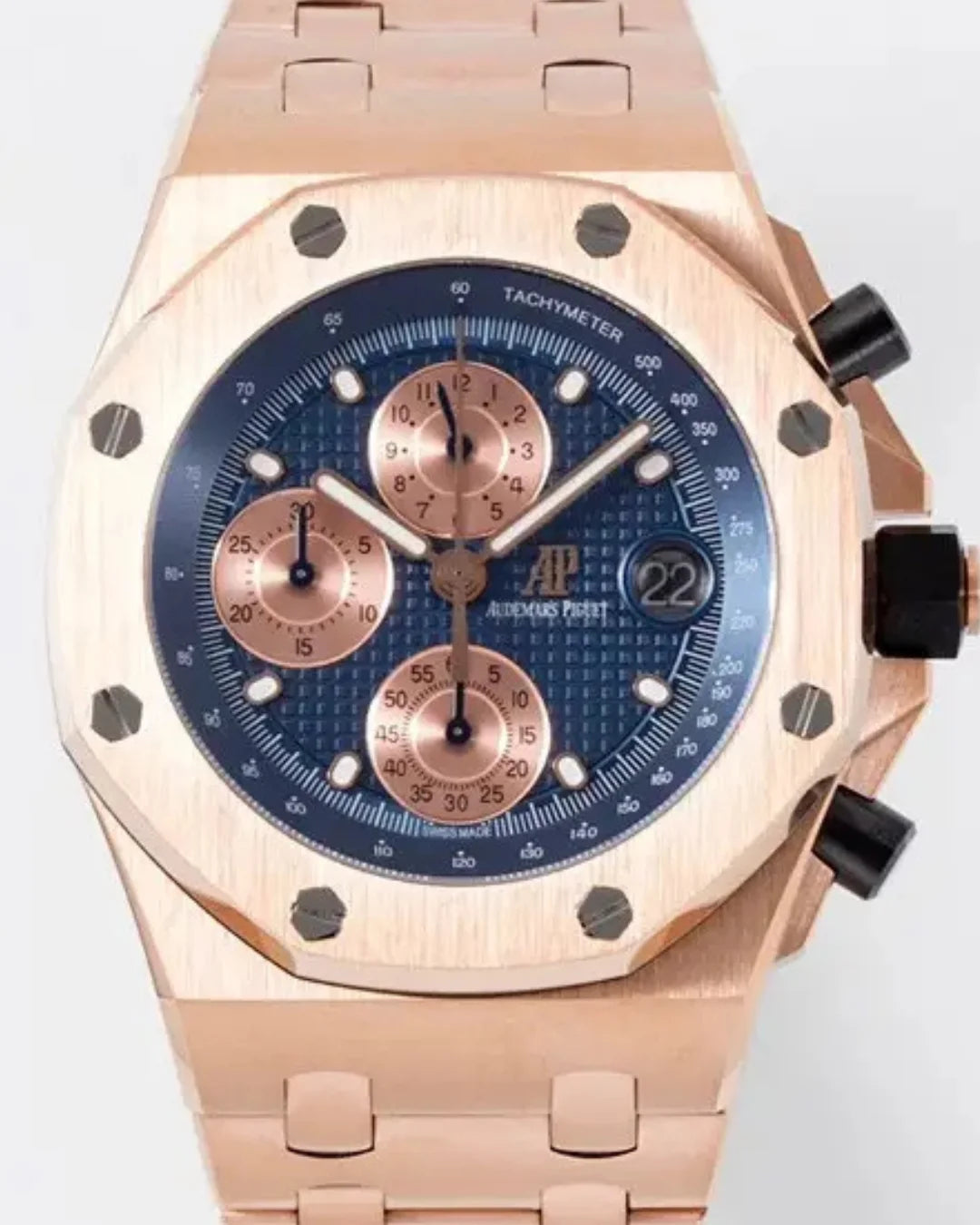 Audemars Piguet Royal Oak Offshore Rose Gold Blue Dial Chronograph 26238or.00.20000r.01 Watch - Wristwatch