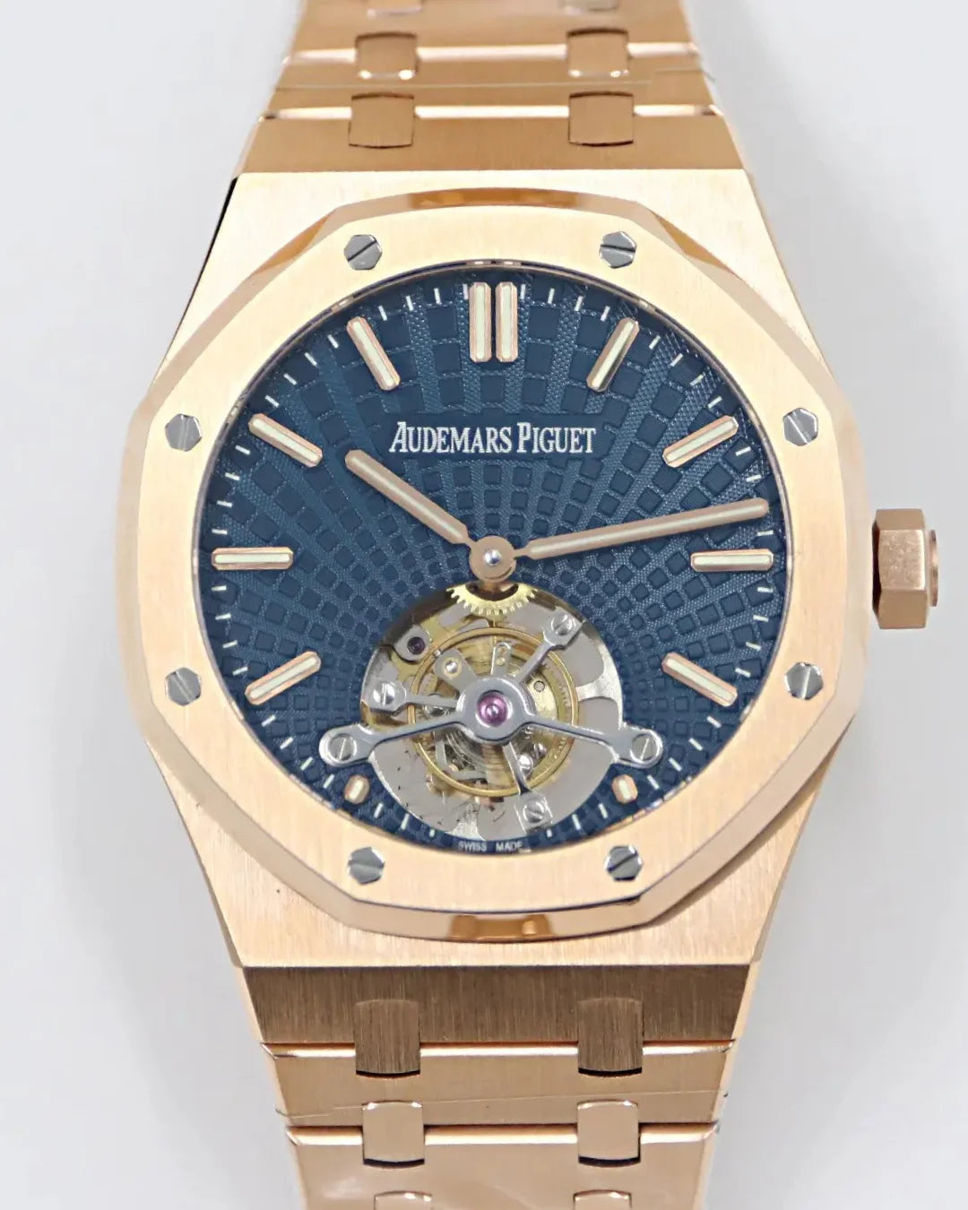 Audemars Piguet Royal Oak Tourbillon Blue Rose Gold Watch - Wristwatch