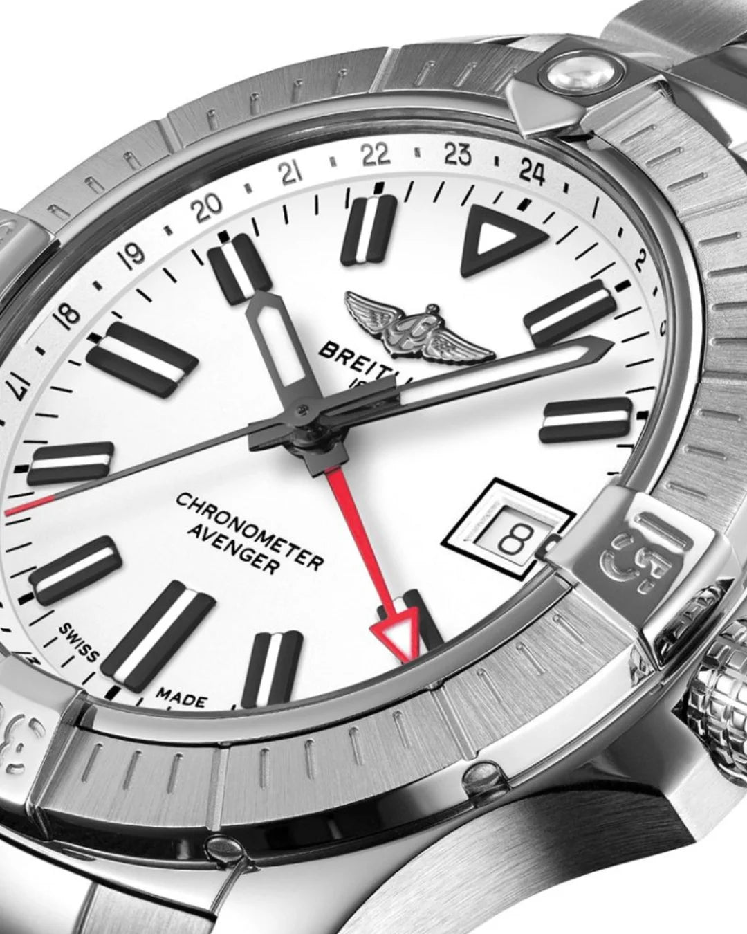 Breitling Avenger Gmt A32397101a1a1 White Watch - Wristwatch
