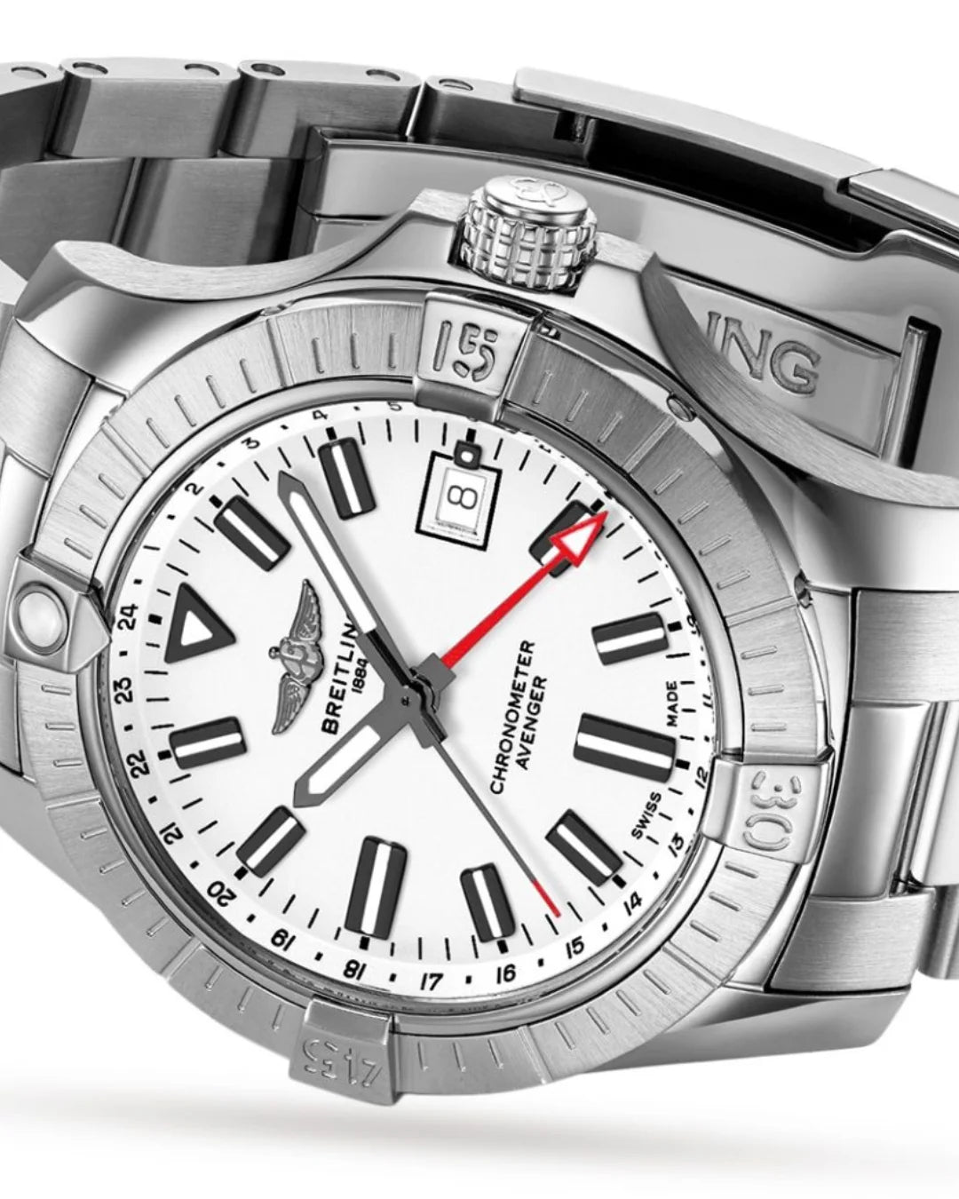 Breitling Avenger Gmt A32397101a1a1 White Watch - Wristwatch