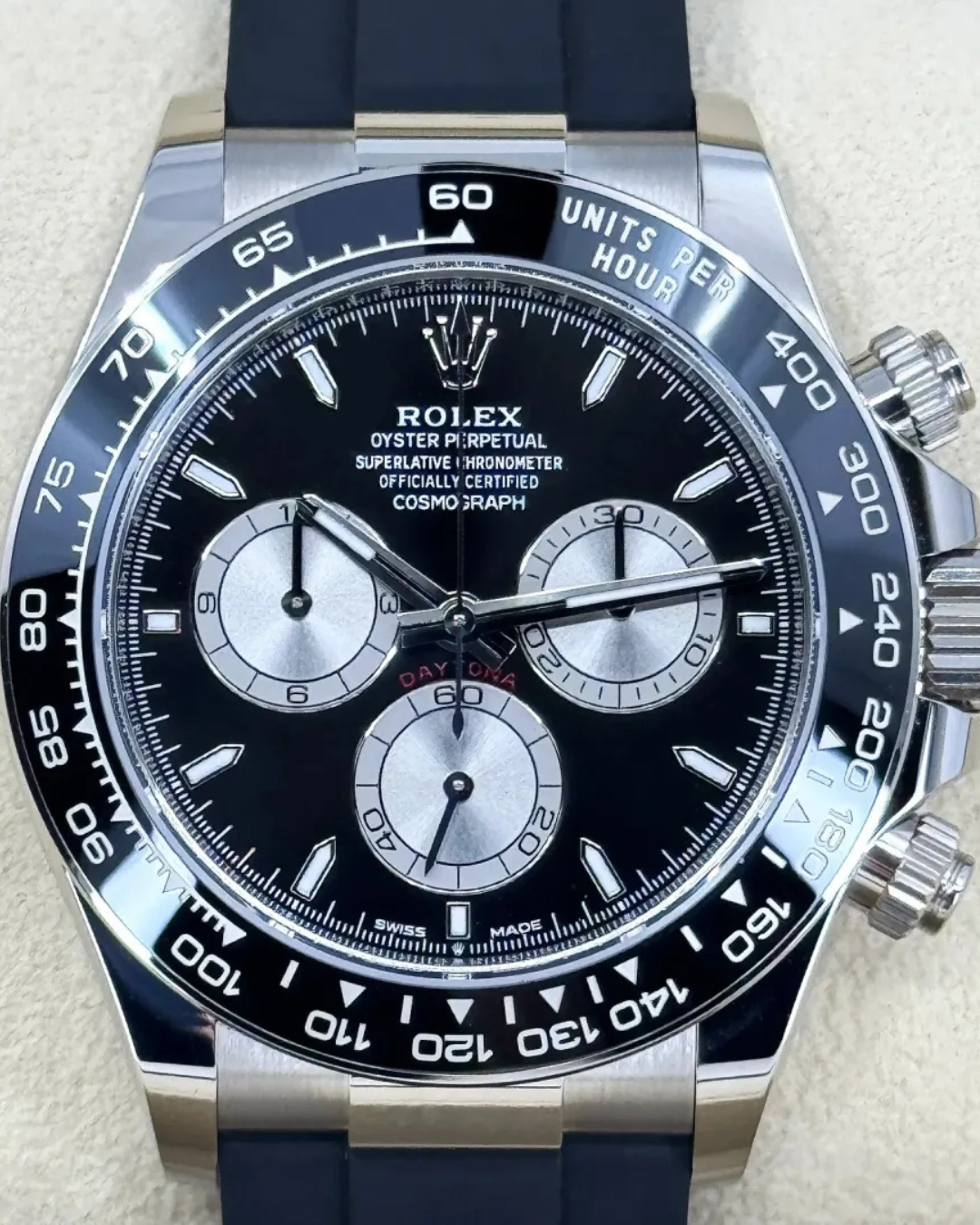 Daytona 40mm Super Watch Mod Black Panda 126519LN4131 with black dial and silver sub-dials