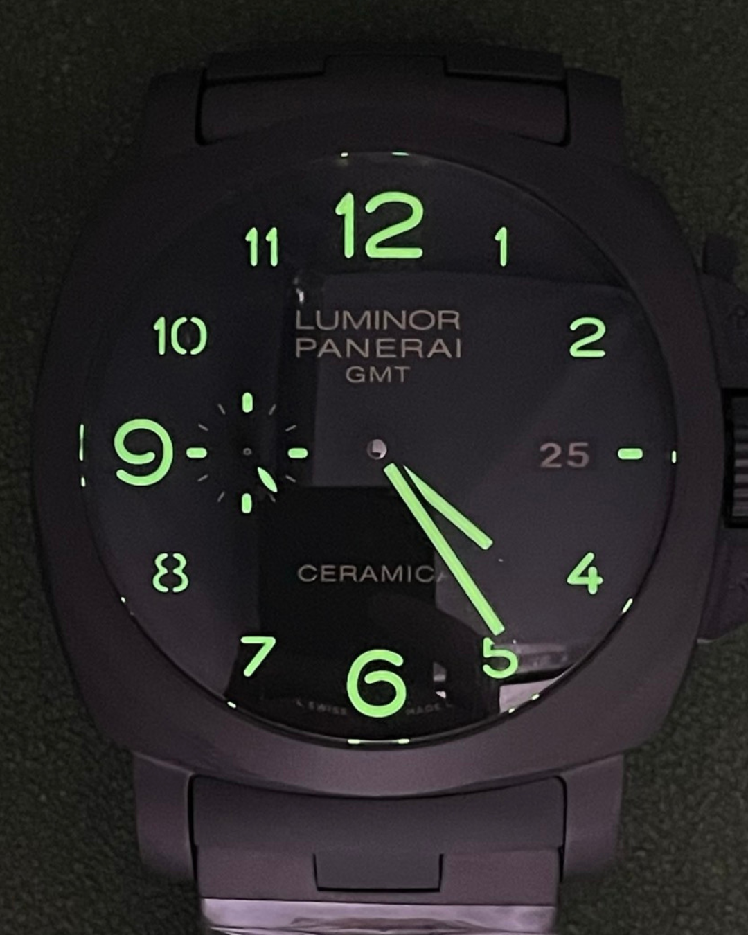 Panerai Luminor 1950 Tuttonero GMT PAM00438 Ceramica Super Watch Mod Black