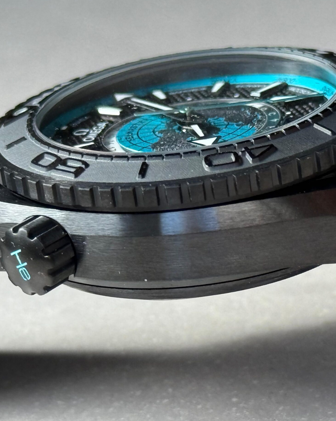 Omega Planet Ocean 45.5mm GMT World Timer Super Watch Mod Blue