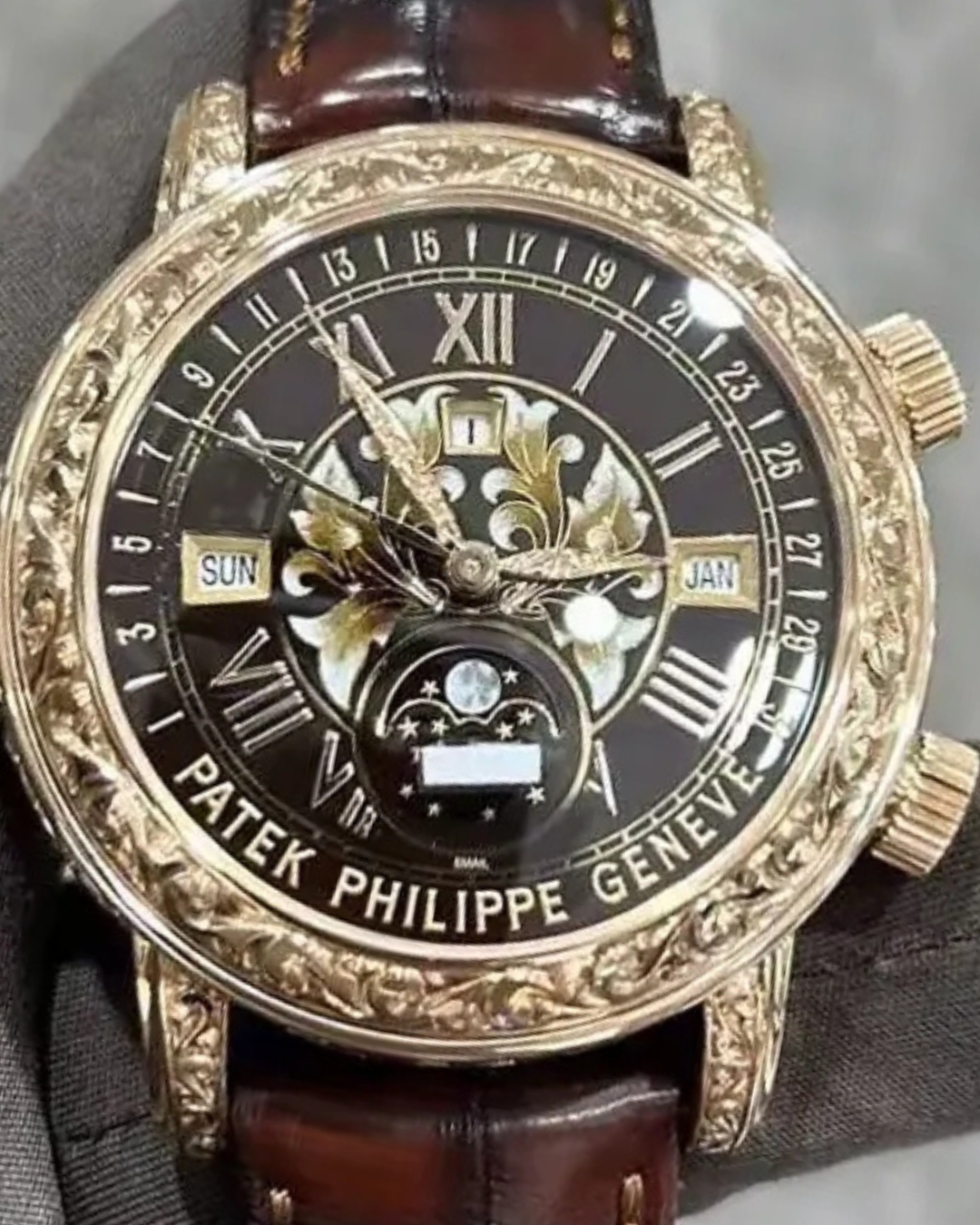 Patek Phillipe Sky Moon Tourbillion Super Watch Mod Rose Gold 6002R-001