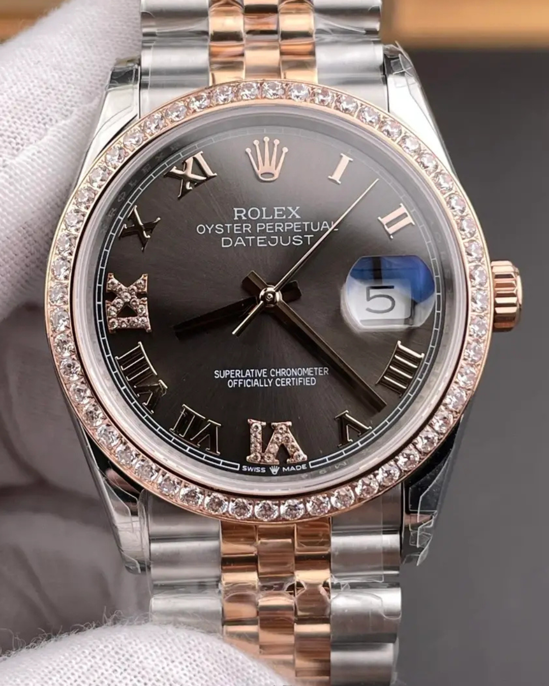 Datejust 36 SC 126281RBR-0011 - Everose Rolesor Diamond Dial