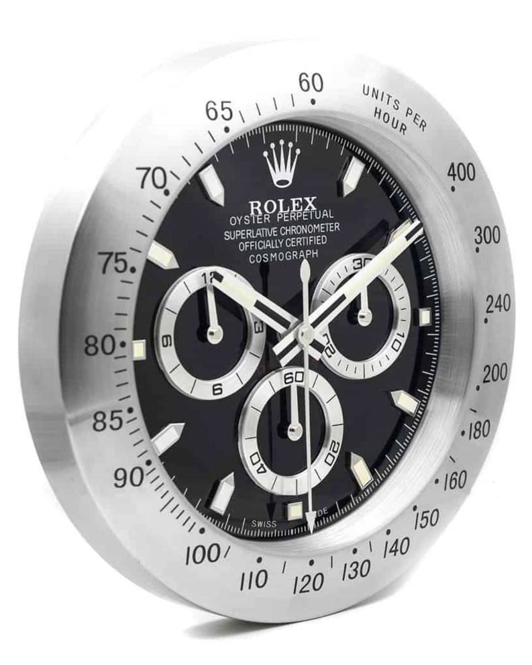 Wall Clock Daytona Black-Silver Edition