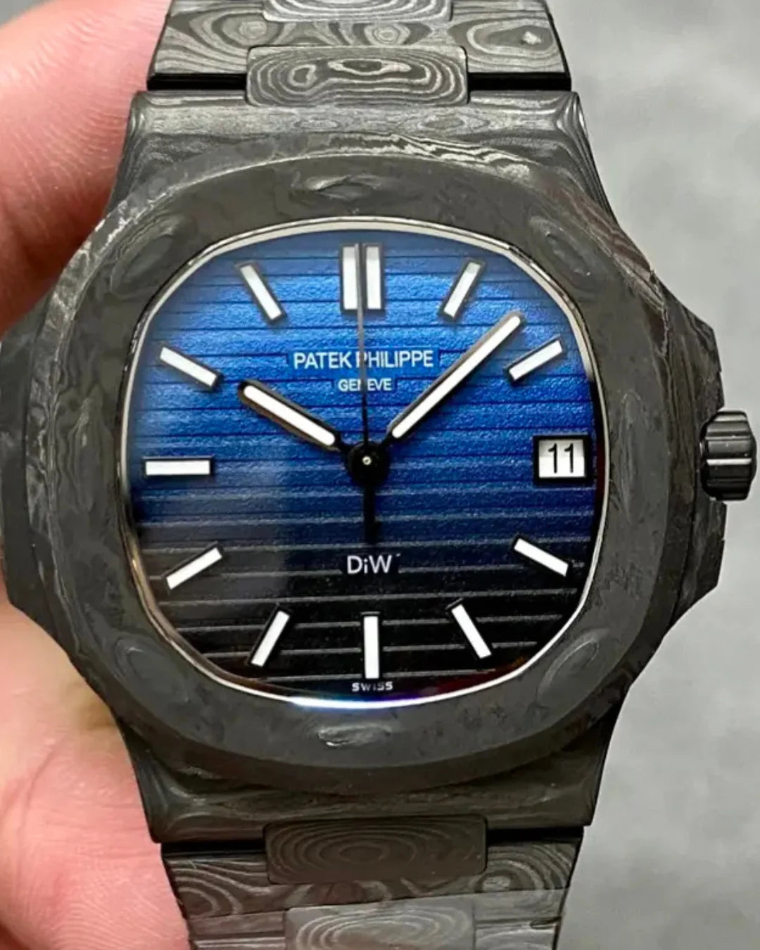 Rolex Diw Nautilus Black Carbon 5711 Blue Limited Edition Watch - Wristwatch