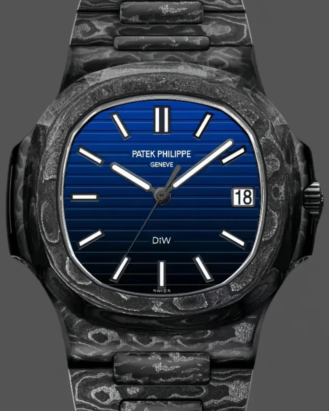 Rolex Diw Nautilus Black Carbon 5711 Blue Limited Edition Watch - Wristwatch