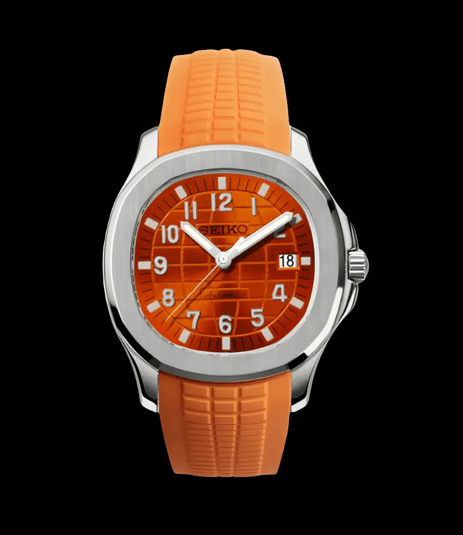 SEIKO MOD AQUANAUT ORANGE WATCH - Wristwatch