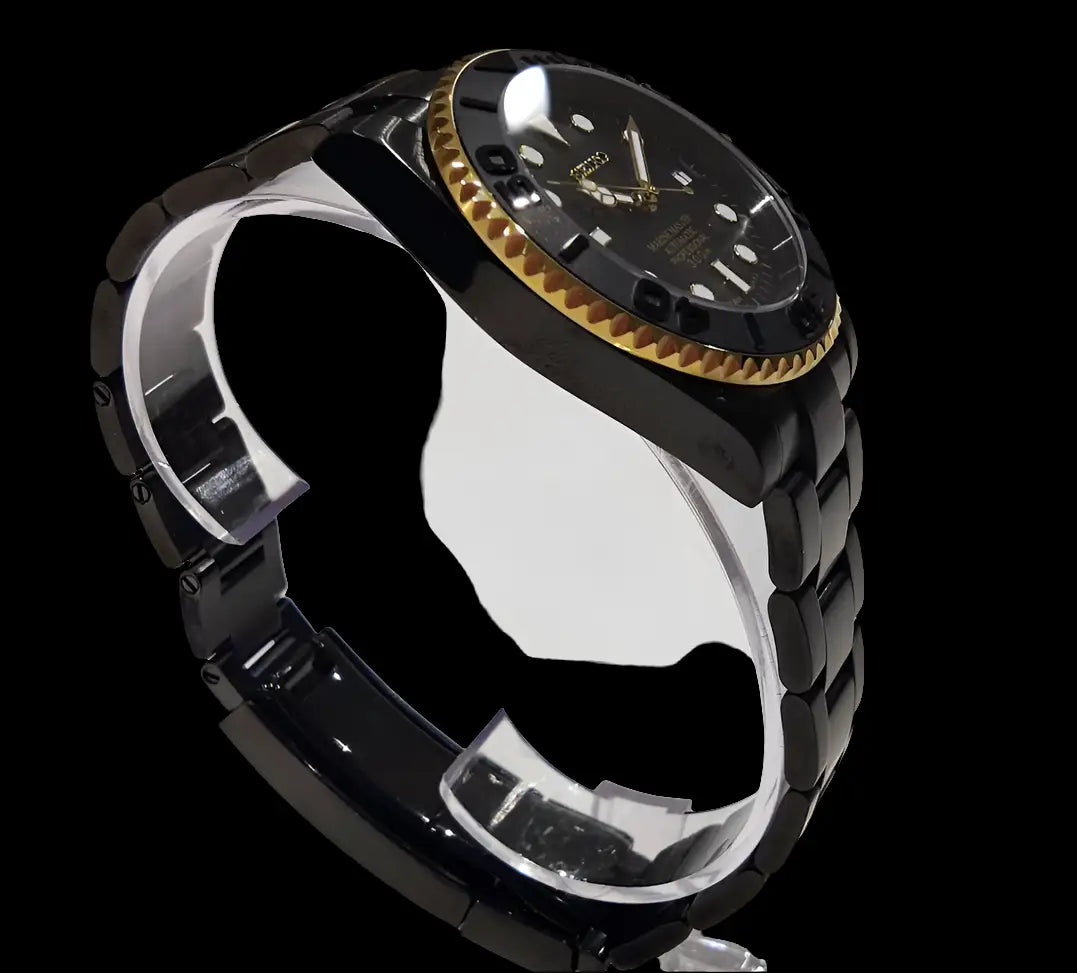 SEIKO MOD CUSTOM YACHT MASTER BLACK - GOLD WATCH - Wristwatch