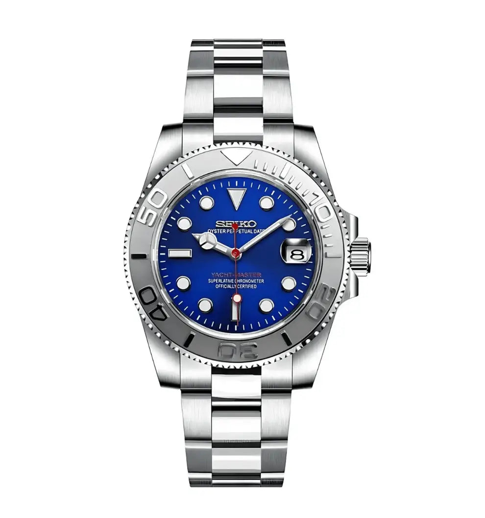 SEIKO MOD CUSTOM YACHT MASTER BLUE WATCH - Wristwatch