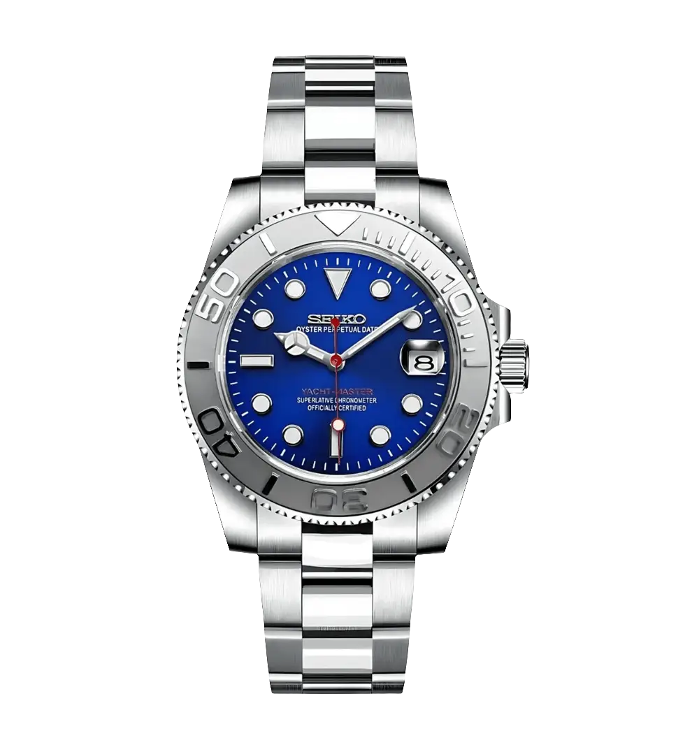 SEIKO MOD CUSTOM YACHT MASTER BLUE WATCH - Wristwatch