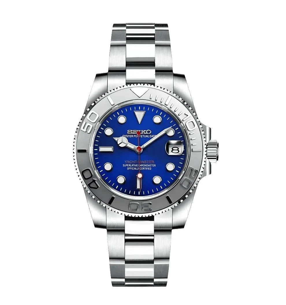 Seiko Mod Custom Yacht Master Blue Watch - Wristwatch