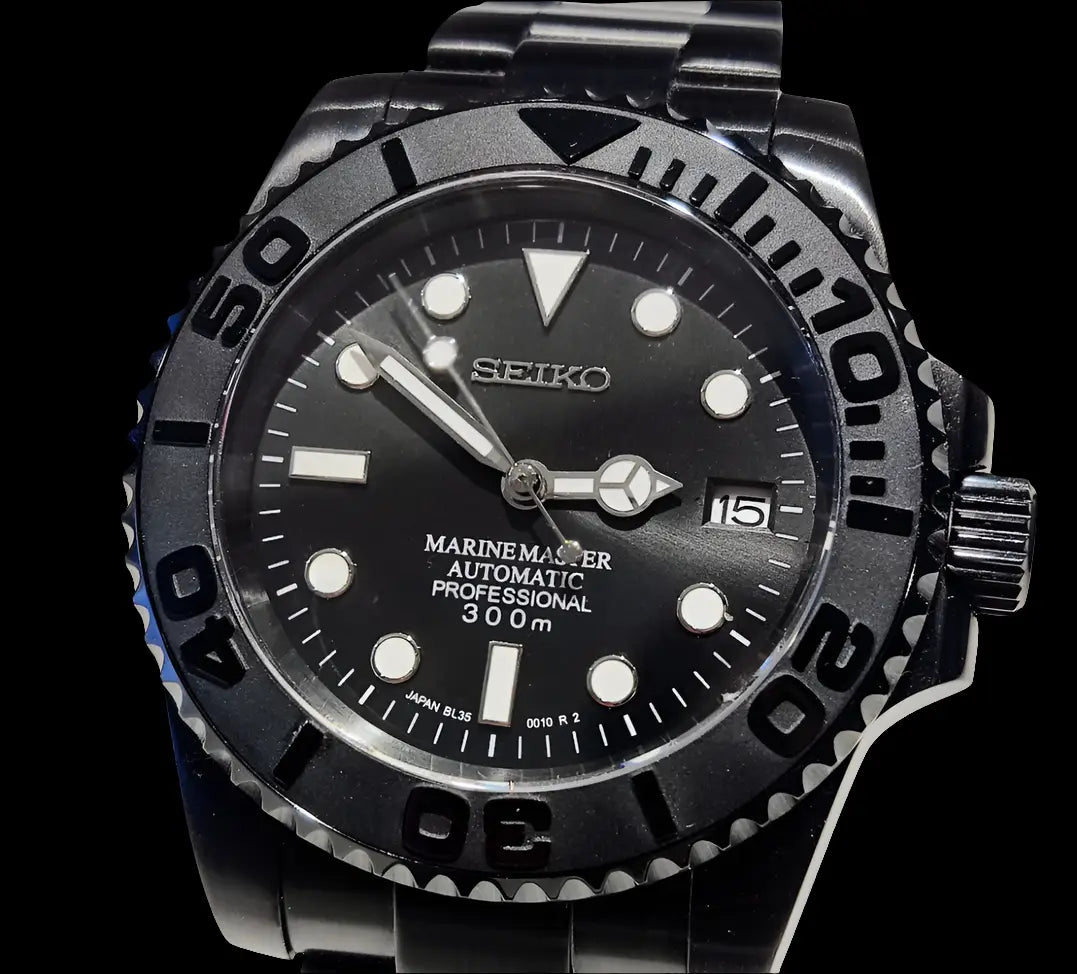 SEIKO MOD CUSTOM YACHT MASTER PVD BLACK WATCH - Wristwatch