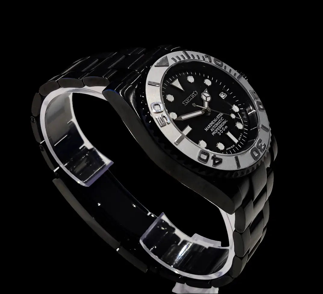 SEIKO MOD CUSTOM YACHT MASTER SILVER BEZEL WATCH - Wristwatch