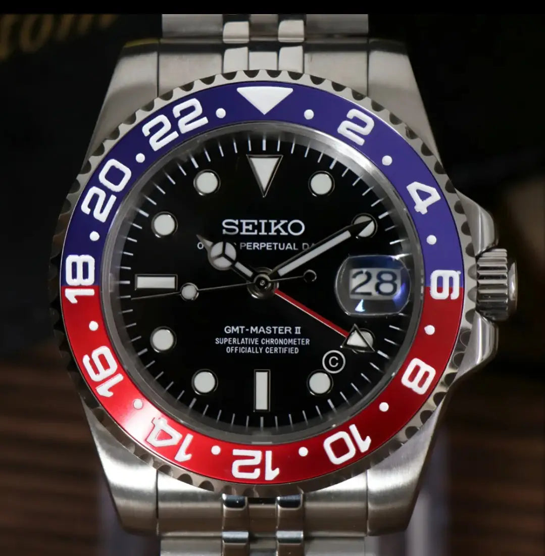 SEIKO MOD GMT PEPSI WATCH - Wristwatch