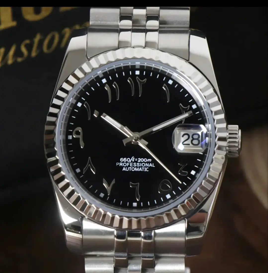 SEIKO MOD LADIES DATEJUST ARABIC BLACK WATCH - Wristwatch