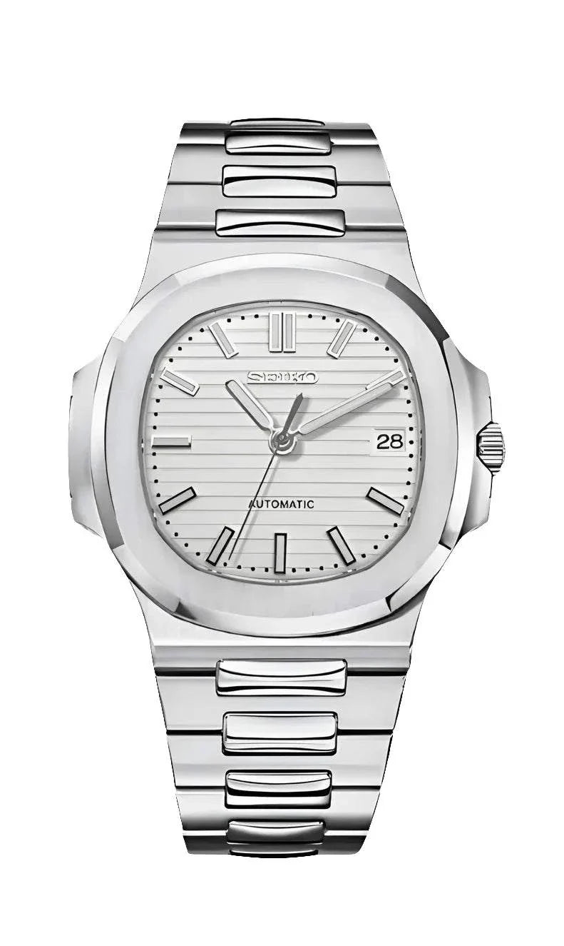 Nautilus Watch Mod Classic Silver Edition with 41mm stainless steel case and automatic movement