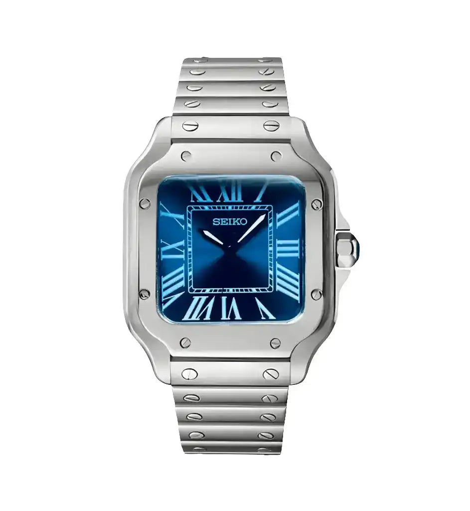 Santos Mod Blue Watch Wristwatch
