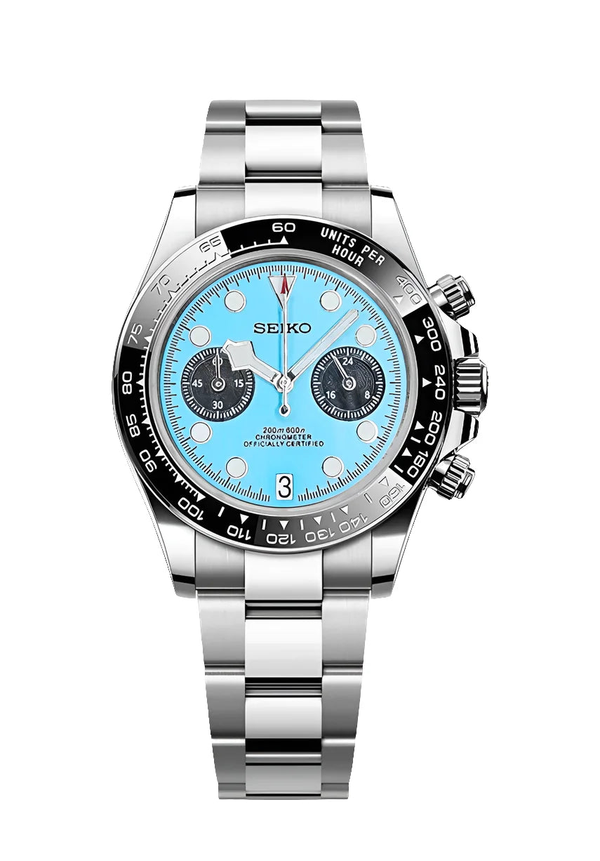 Black Bay Chrono Watch Mod Cabana Blue Edition Wristwatch