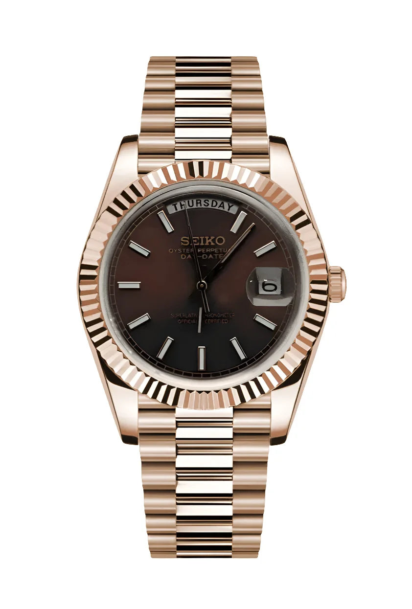 Day Date Watch Mod Chocolate Rose Edition - Wristwatch