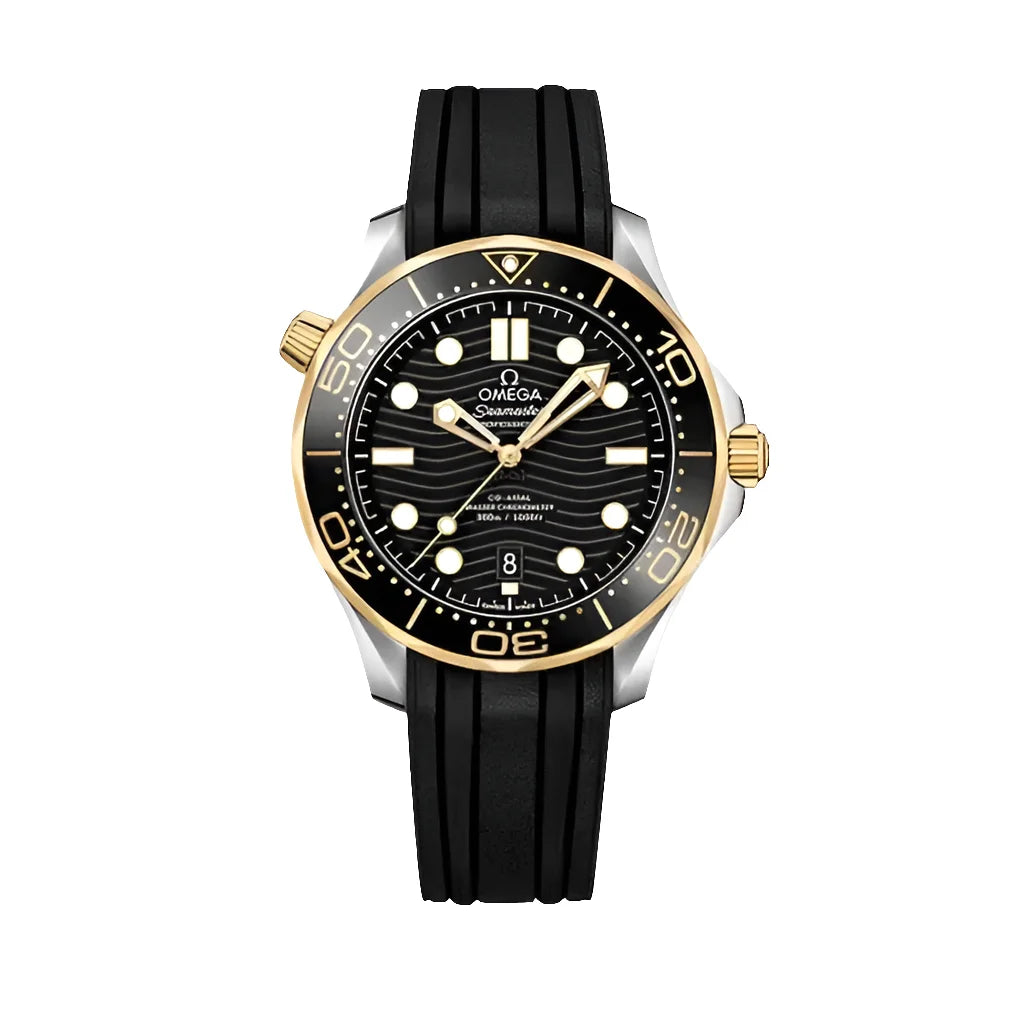 Omega Mod Seamaster Black Gold Watch Wristwatch