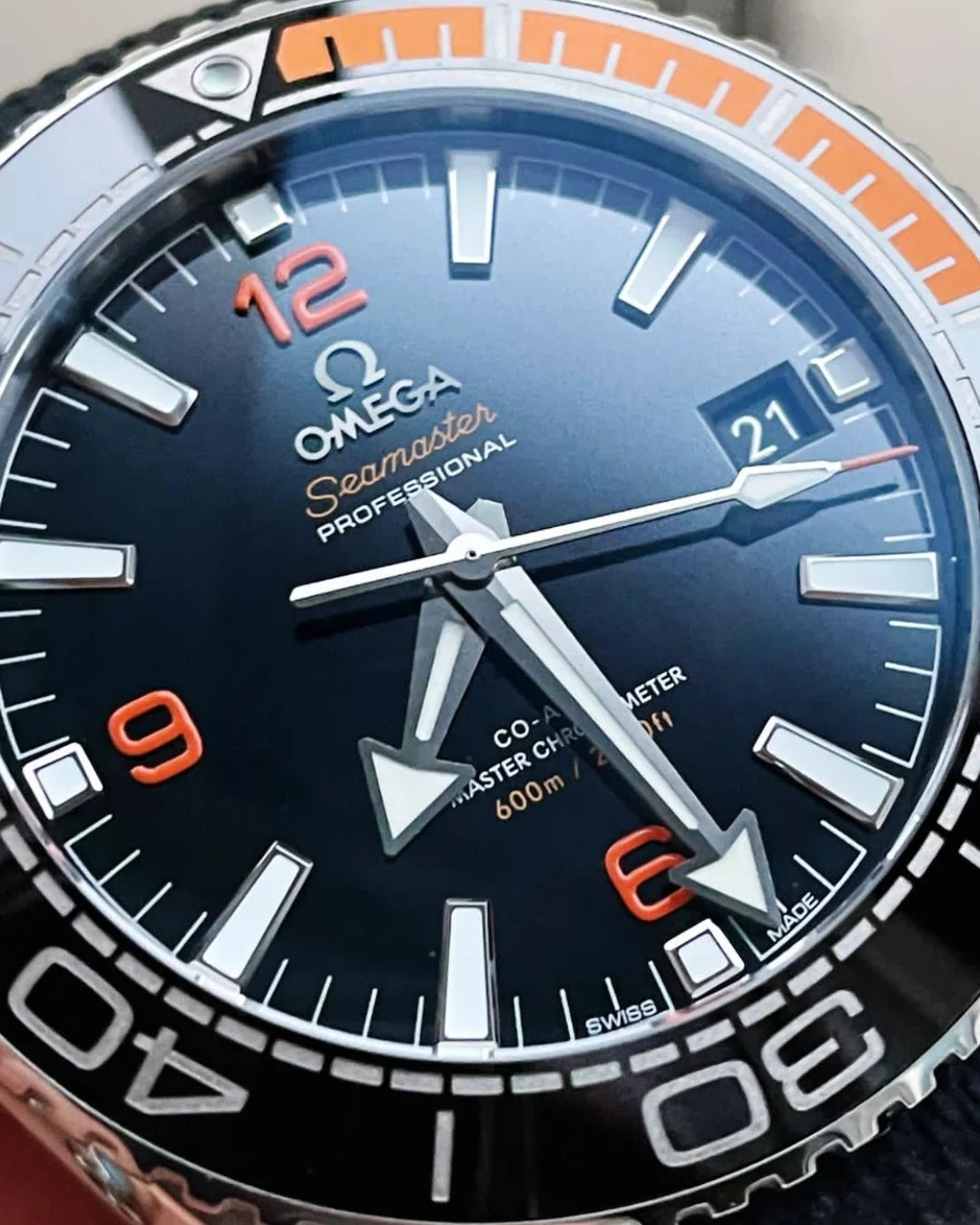 Omega Planet Ocean Gmt Black-orange Watch - Wristwatch