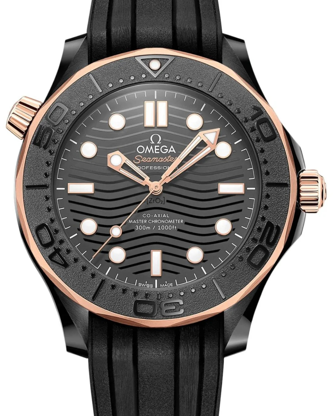 Omega Seamaster Diver 300m Coaxial O21062442001001 Rose Gold Watch - Wristwatch