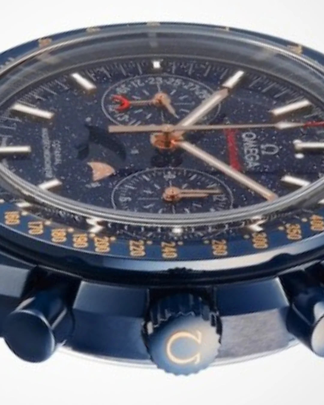 Omega Speedmaster Moonphase Blue O30493445203002 Watch - Wristwatch
