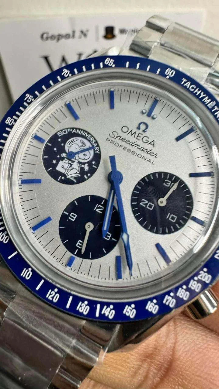 Omega Speedmaster Professional Silver Snoopy Award 50th Anniversary Watch - Wristwatch