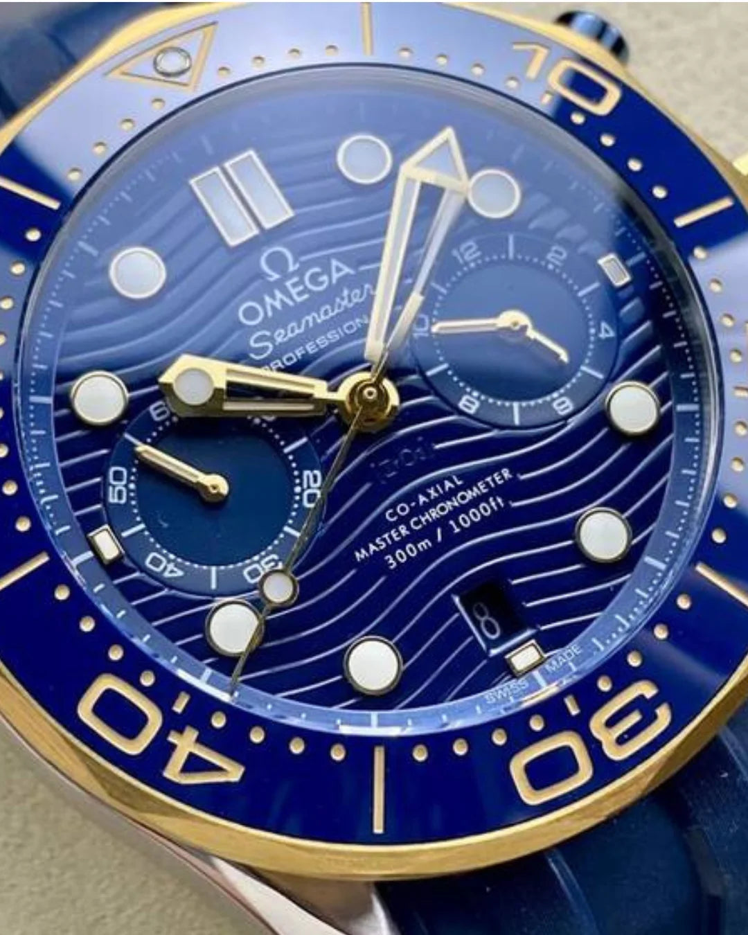 Omega Superclone Seamaster 44mm Diver 300m Blue & Ceragold 210.32.44.51.03.001 - Wristwatch