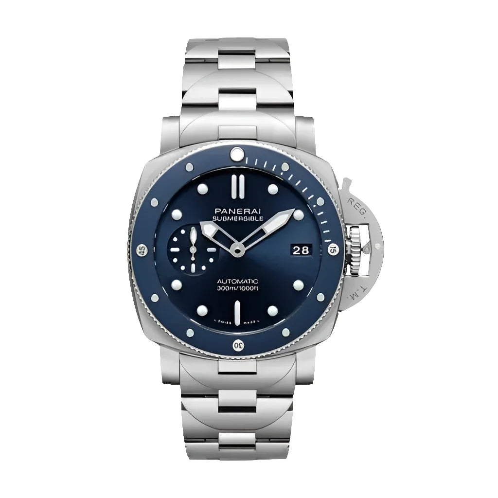 Panerai Mod Submersible Pam01068 Blue Watch Wristwatch