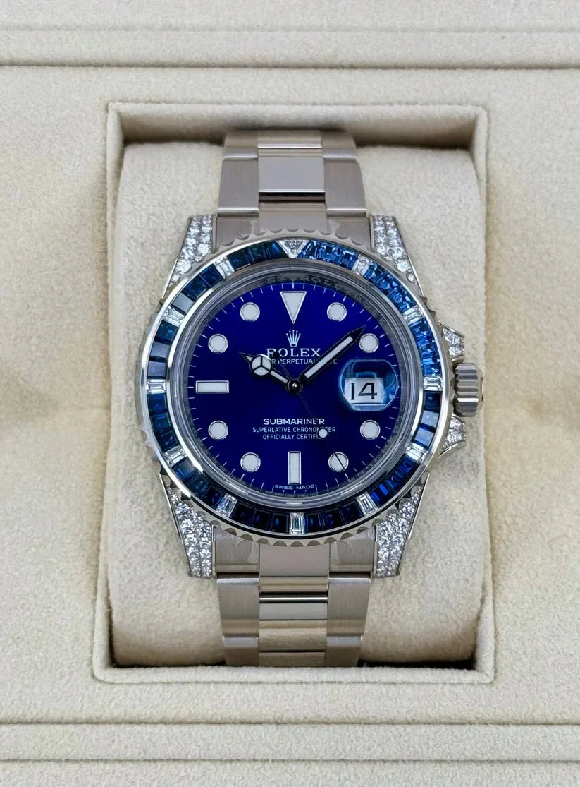 Rlx Super Mod Blue Rainbow Submariner Diving Watch Wristwatch