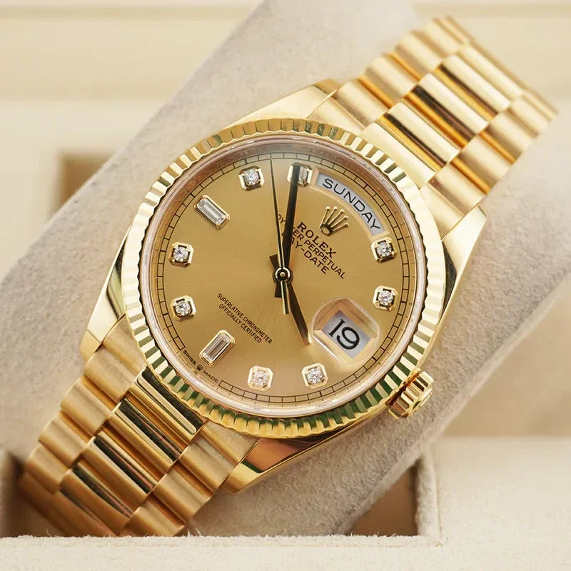 Rlx Super Mod Day Date 36 Gold Watch Wristwatch