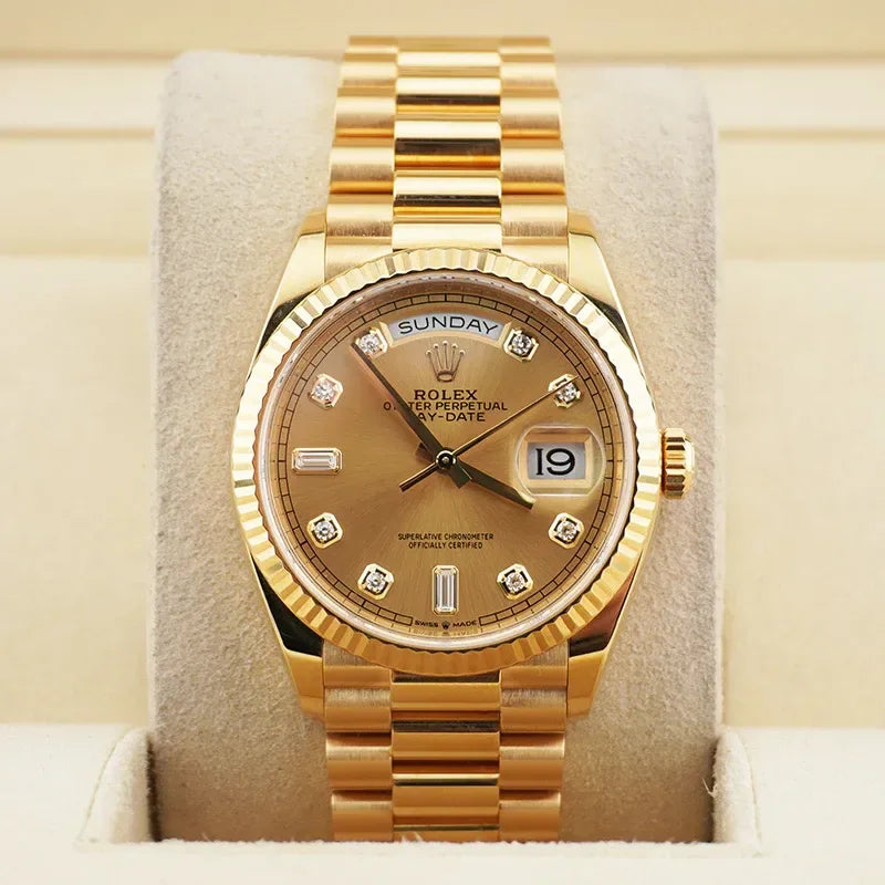 Rlx Super Mod Day Date 36 Gold Watch Wristwatch