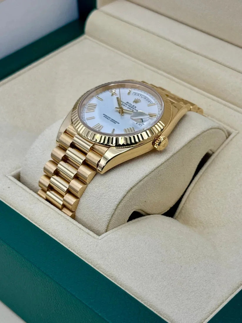 Rlx Super Mod Day Date Roman Gold Watch Wristwatch