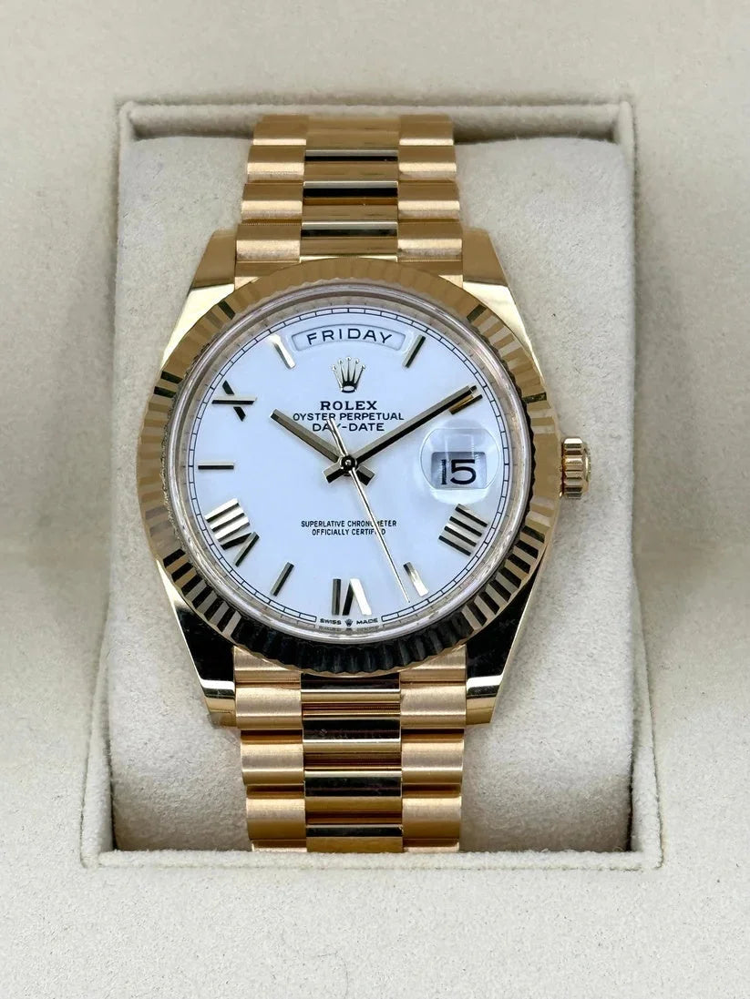 Rlx Super Mod Day Date Roman Gold Watch Wristwatch