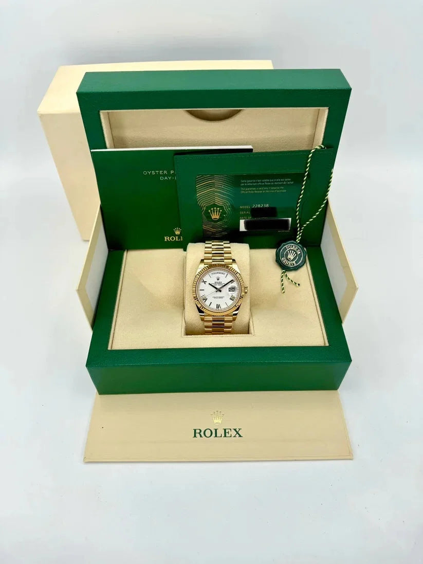 Rlx Super Mod Day Date Roman Gold Watch Wristwatch
