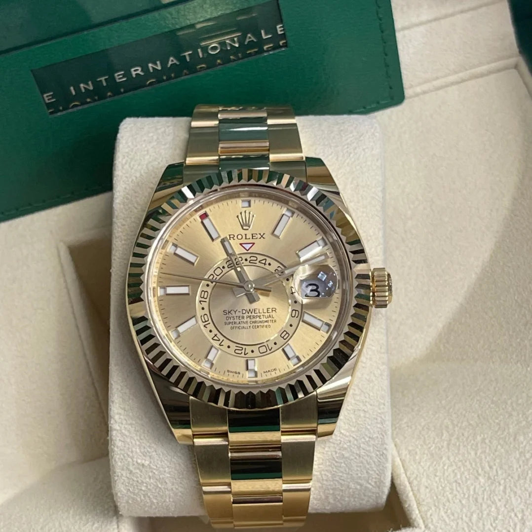 Rlx Super Mod Sky dweller Champagne Gold Watch Wristwatch
