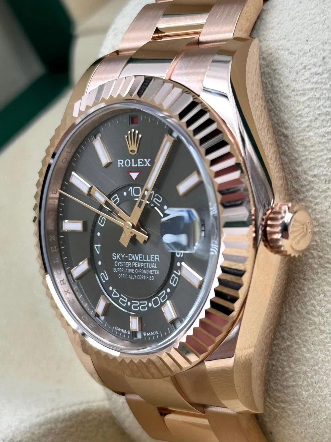 Rlx Super Mod Sky dweller Rose Gold Watch Wristwatch