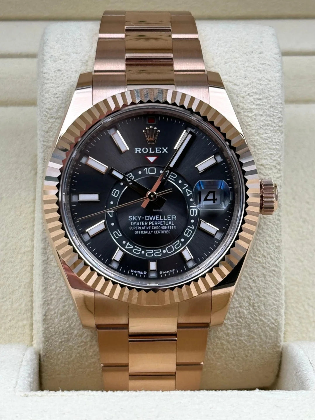 Rlx Super Mod Sky dweller Rose Gold Watch Wristwatch