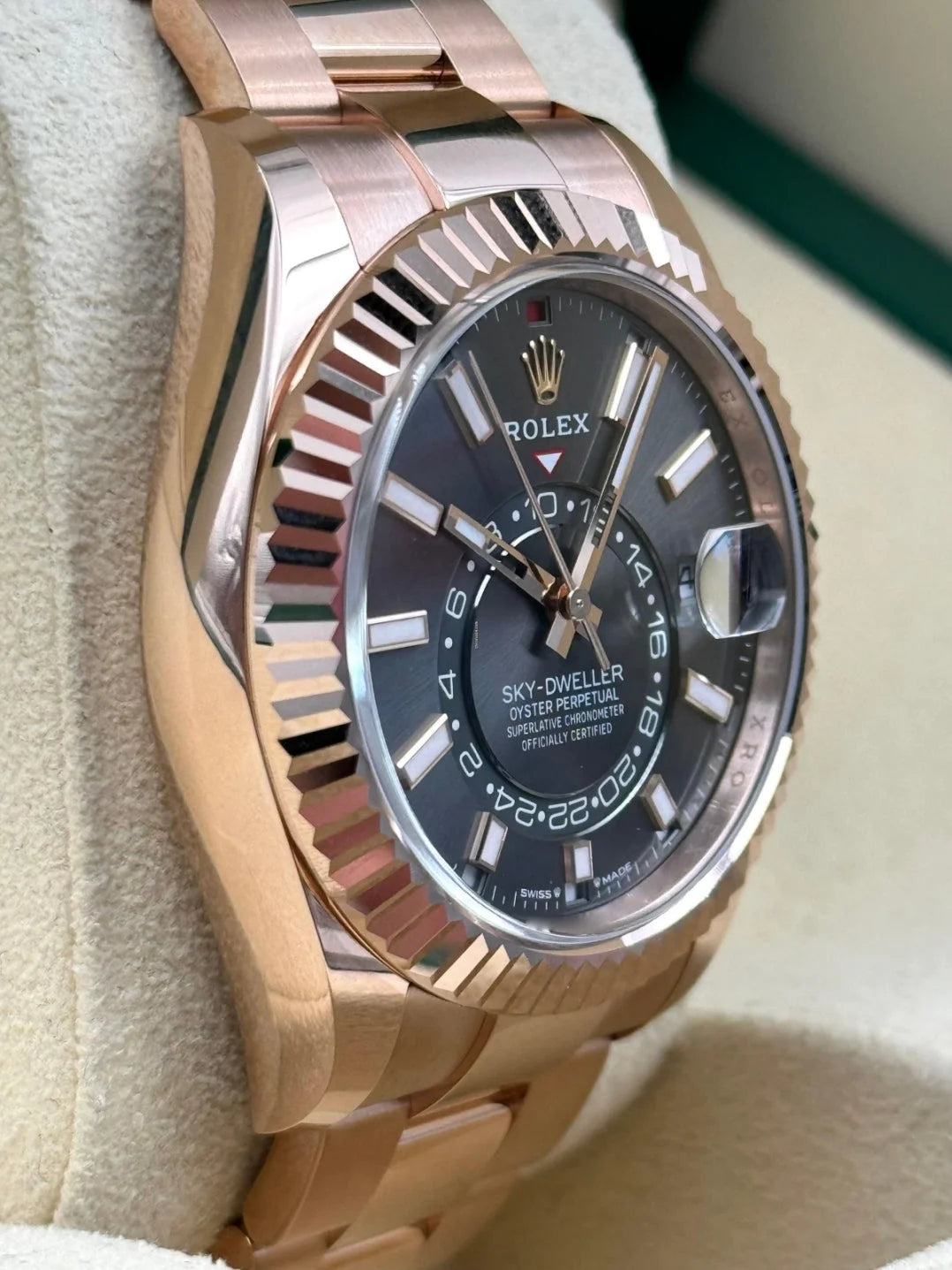 Rlx Super Mod Sky dweller Rose Gold Watch Wristwatch