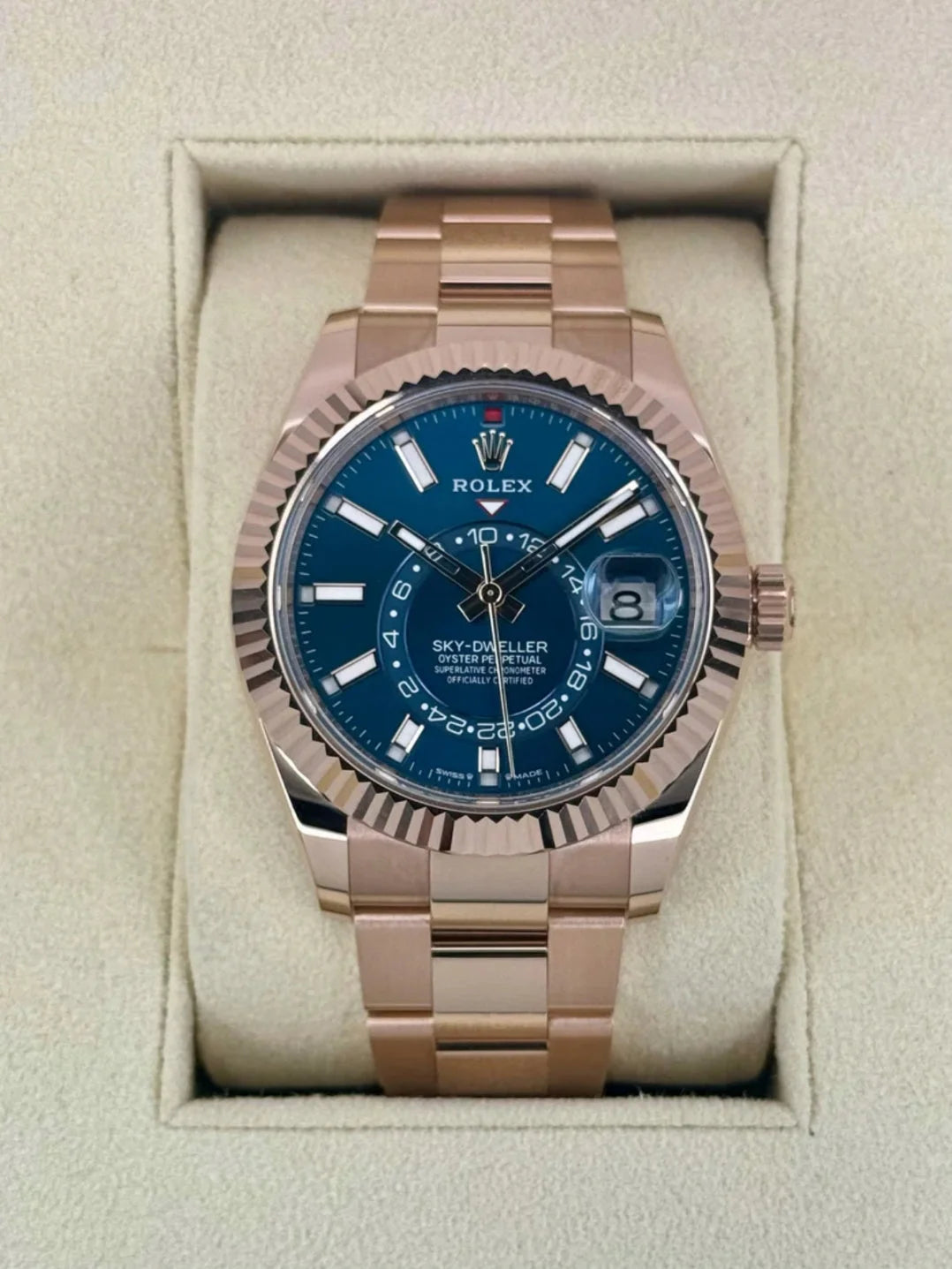 Rlx Super Mod Sky dweller Rose Gold Watch Wristwatch