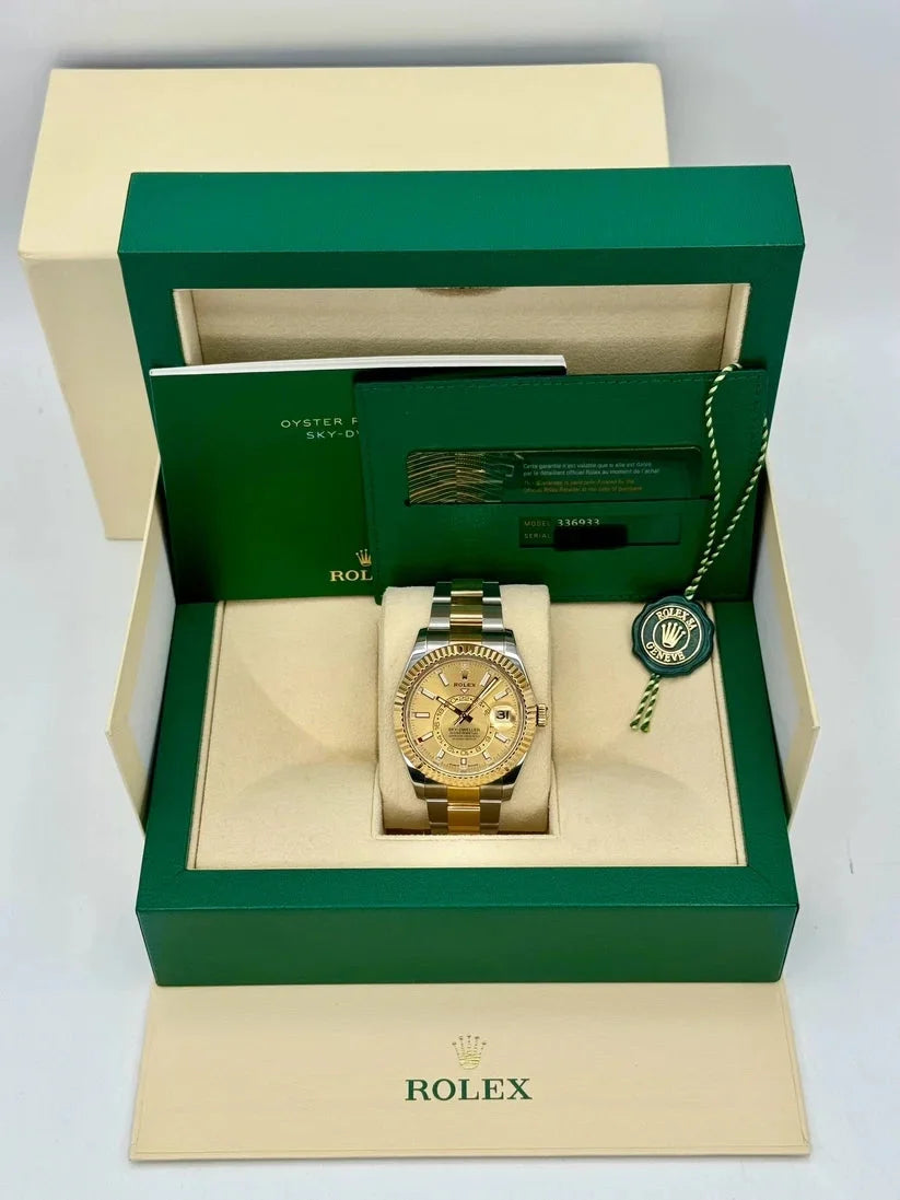 Rlx Super Mod Sky dweller Two Tone Watch Wristwatch