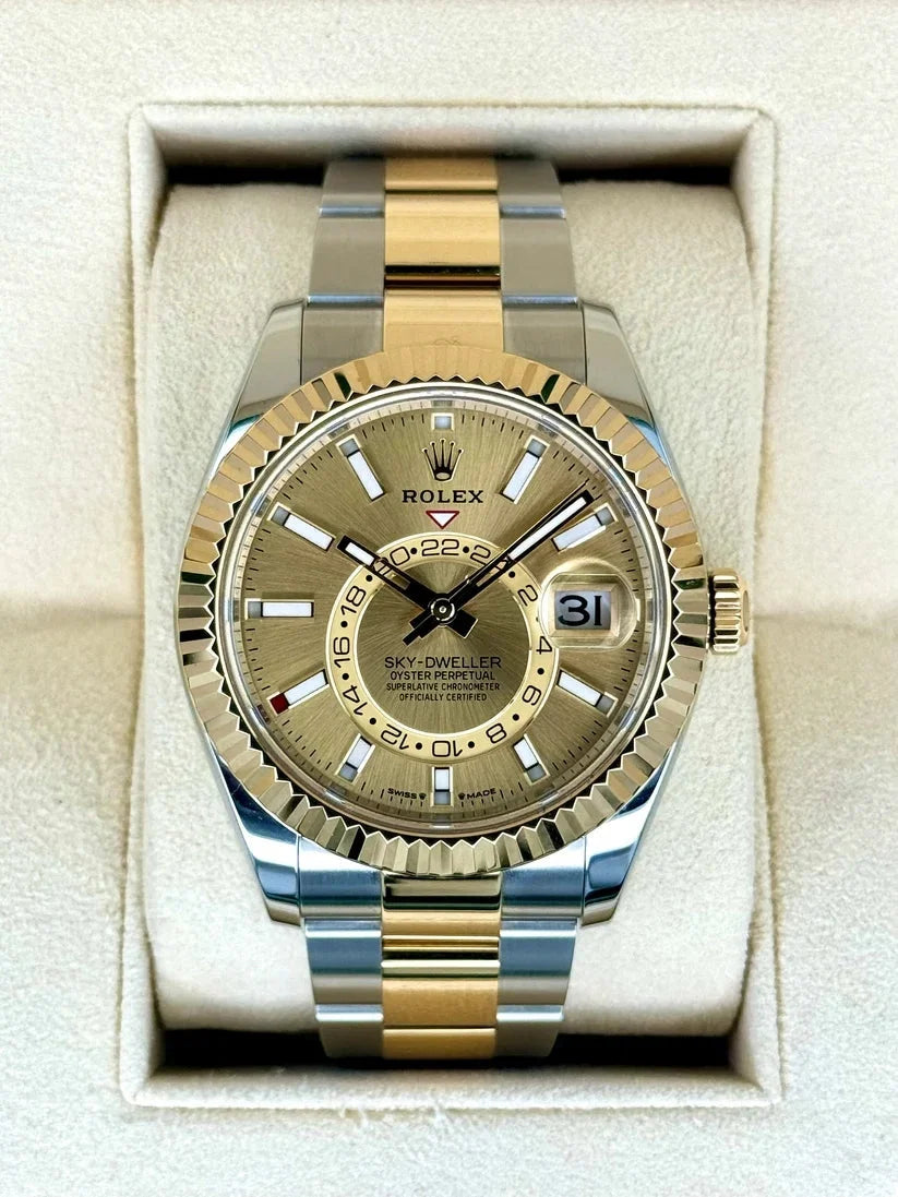 Rlx Super Mod Sky dweller Two Tone Watch Wristwatch