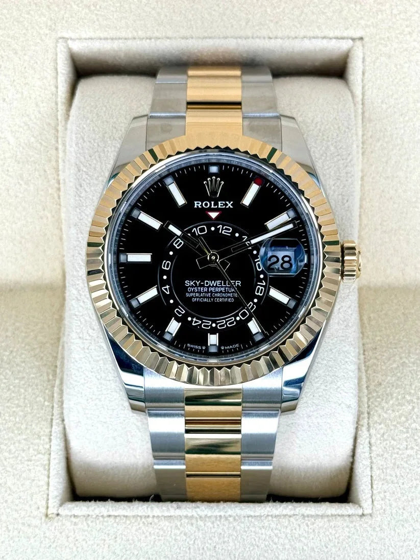 Rlx Super Mod Sky dweller Two Tone Watch Wristwatch