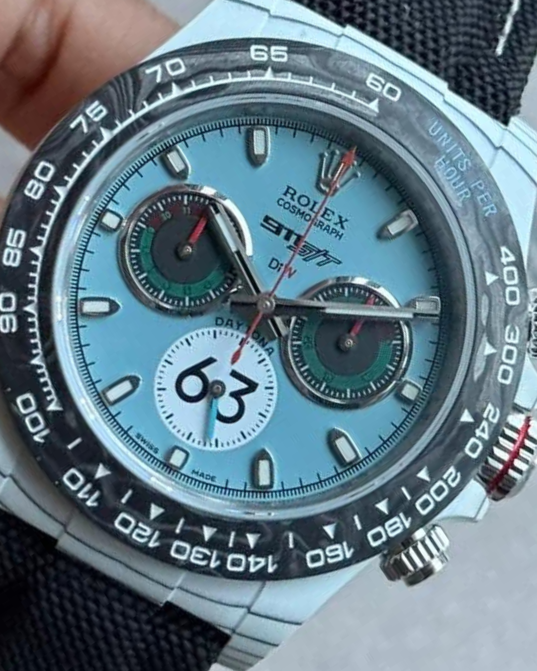 Daytona 4130 Super Watch with blue dial and black bezel limited edition Porsche 911 design