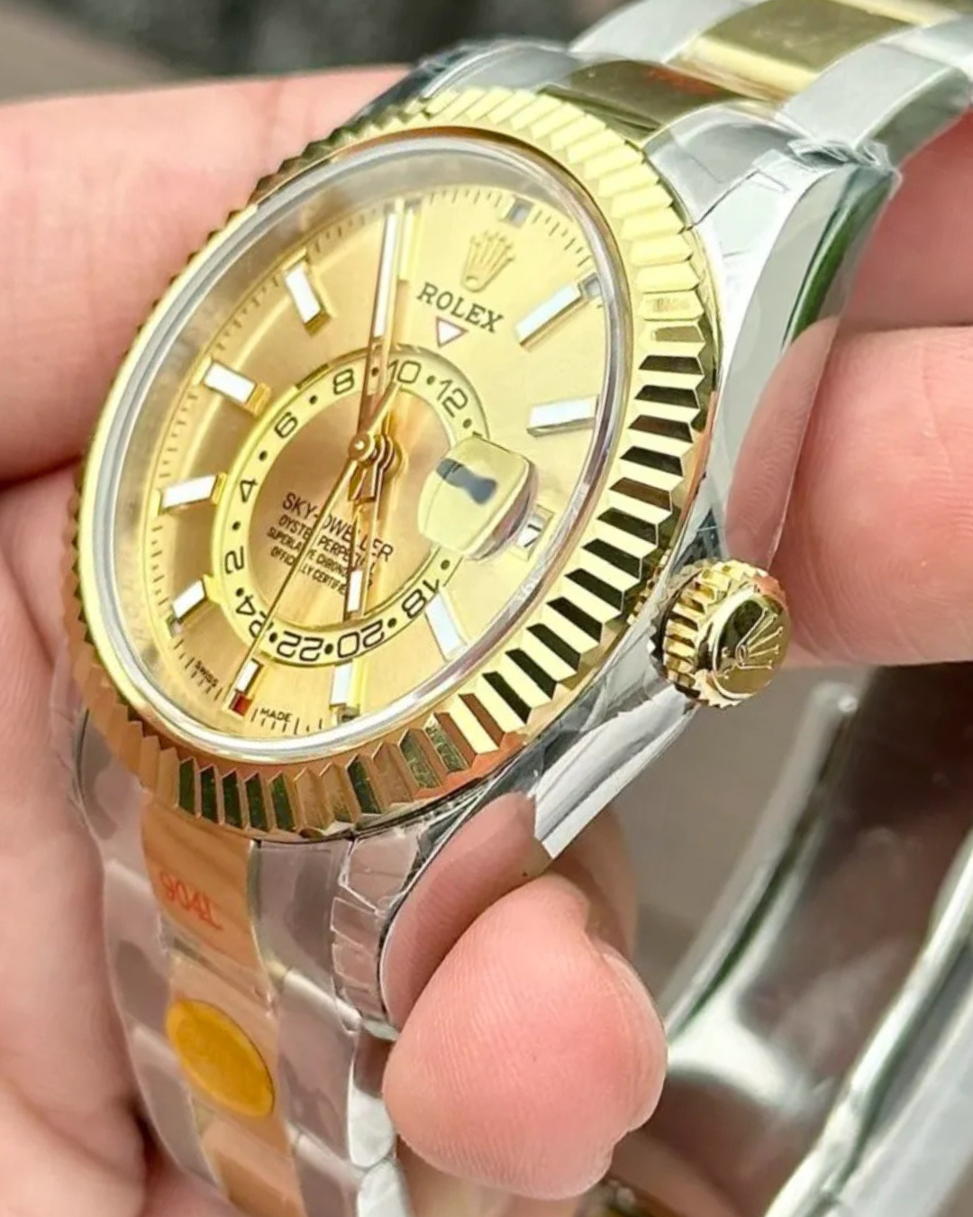 Sky Dweller Watch Mod Two Tone Champagne Crown Edition