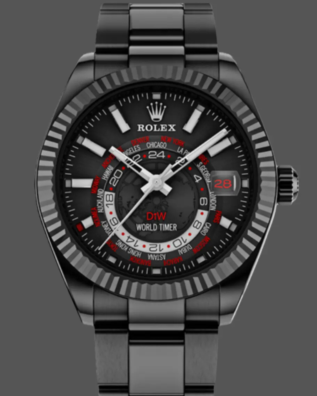 Rolex Sky-Dweller superclone with PVD-coated case and DIW Limited Edition black dial