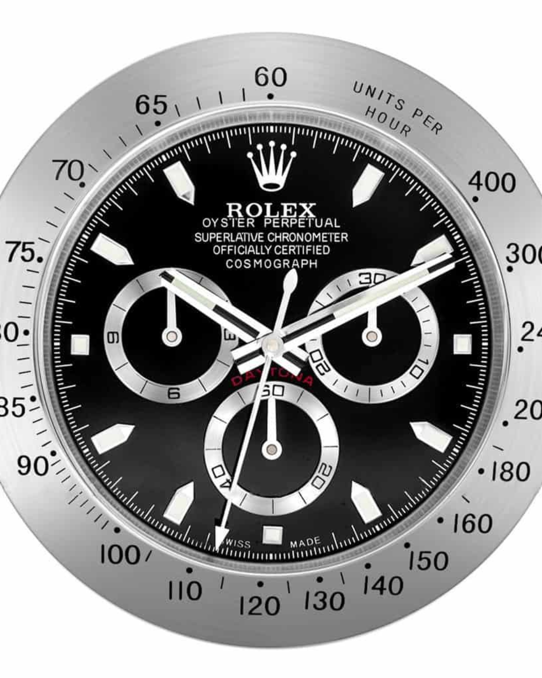 Wall Clock Daytona Black-Silver Edition
